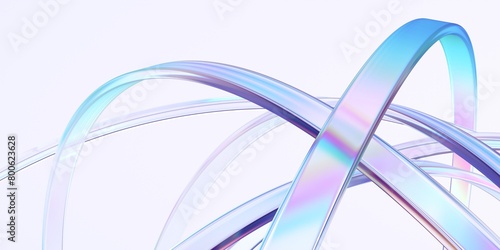 Abstract rounded lines on a light background, 3d render photo