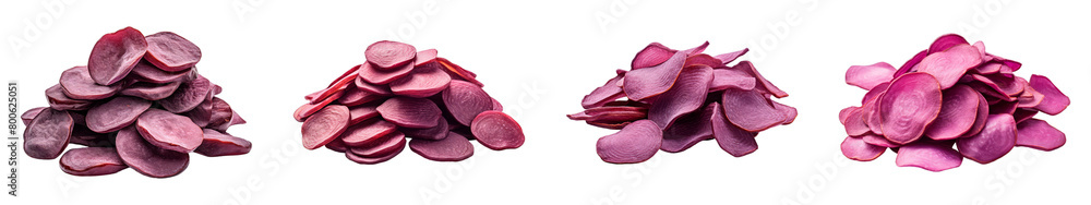 Collection of Plum Chips isolated on transparent png background. Generative ai Collection of Plum Chips isolated on transparent png background. Generative ai