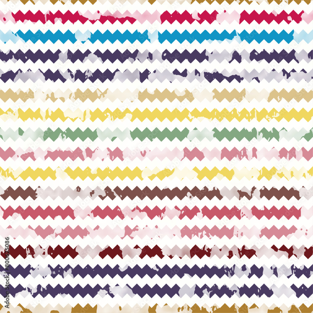 Multicolor Washed Out Chevron Stripe Pattern