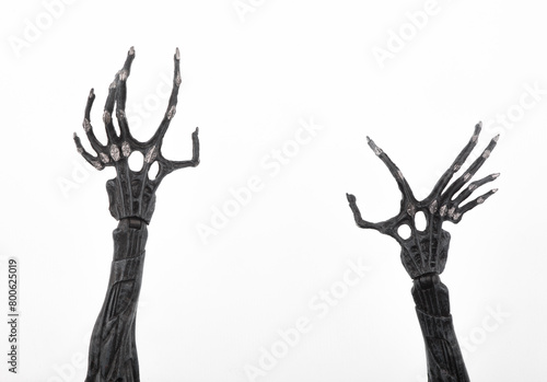 bony witch hands isolated on white background