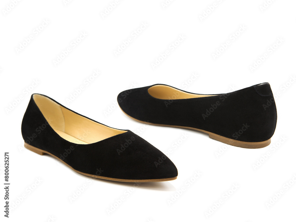 Pair of fashionable suede leather shoes isolated on a white background. Pump shoes. Pair of fashionable suede leather shoes isolated on a white background. Pump shoes.