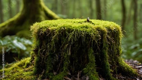 Moss on the stump