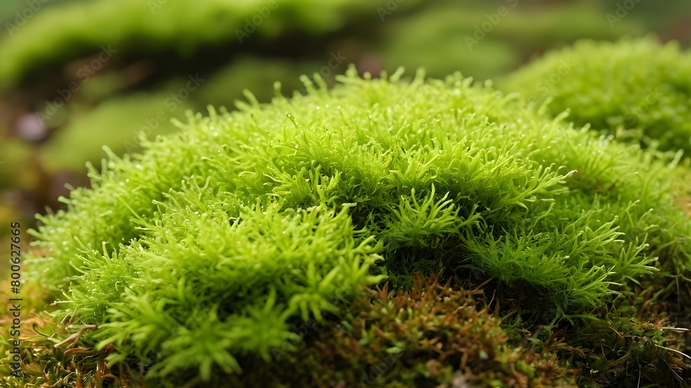 Dark green moss on the stone Dark green moss on the stone