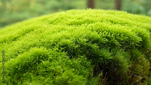 Dark green moss on the stone