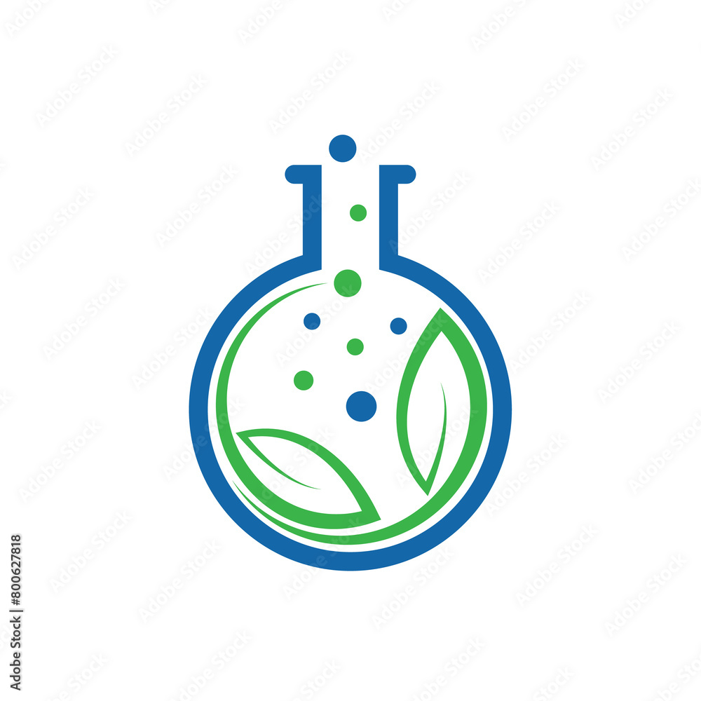 Obraz premium Natural lab tree logo design template.