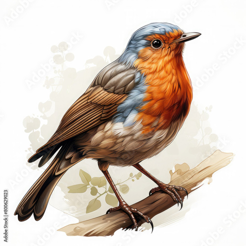 Watercolor Robin vector, clipart Illustration, Generative Ai