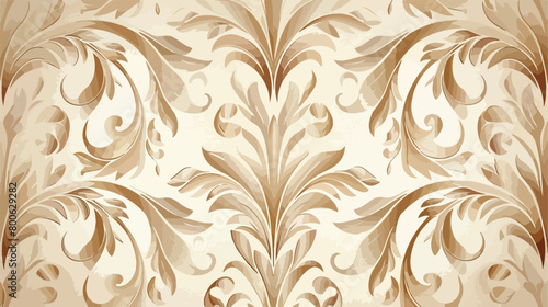 Light Brown Vintage Decorative Floral Pattern Wallpaper