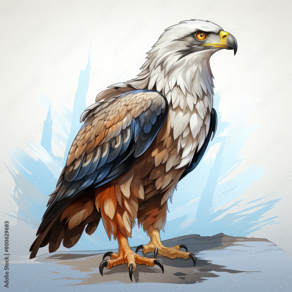 Fototapeta premium Watercolor Eagle vector, clipart Illustration, Generative Ai