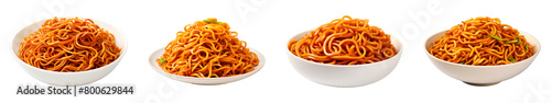 Collection of Szechuan Noodles isolated on transparent png background. Generative ai photo