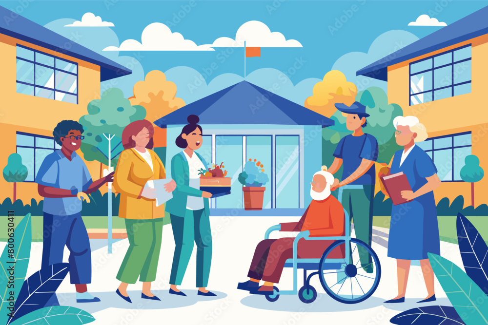 Visiting residents in a nursing home Visiting residents in a nursing home