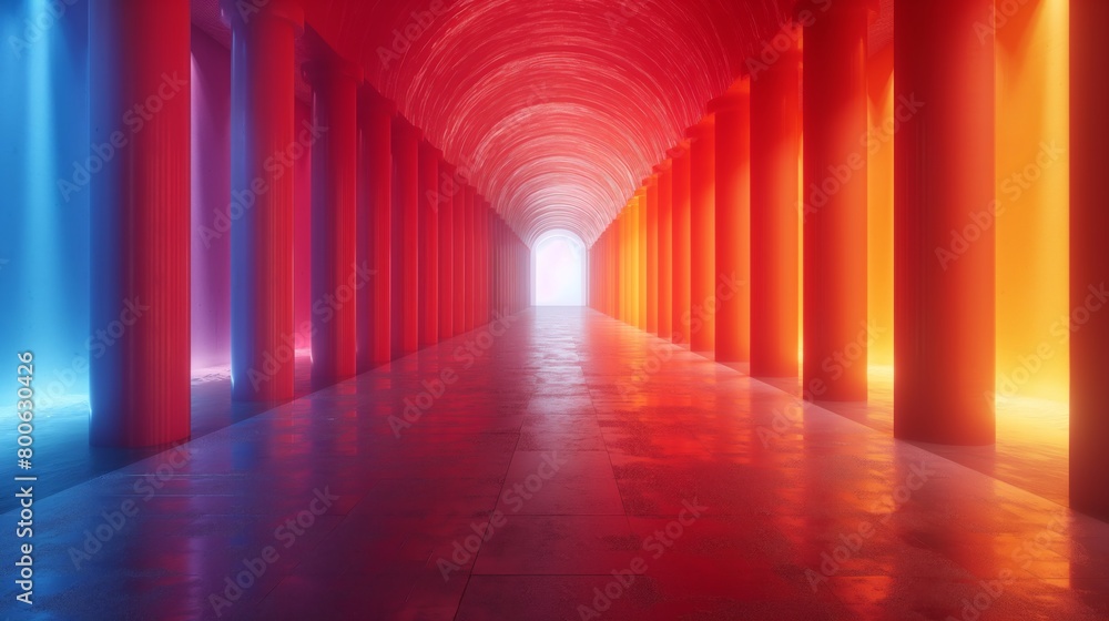 Bold Colorful Hall created with Generative AI Technology, ai, generative Bold Colorful Hall created with Generative AI Technology, ai, generative