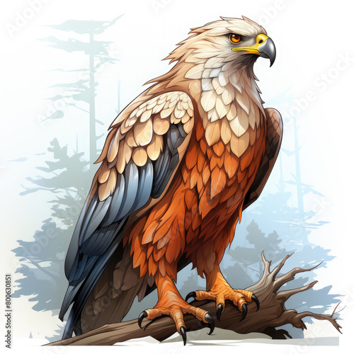 Watercolor Eagle vector, clipart Illustration, Generative Ai