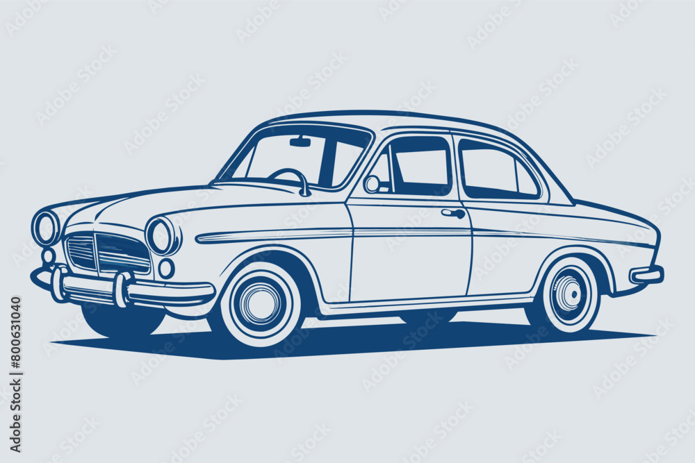Vintage car outline for a classic feel
