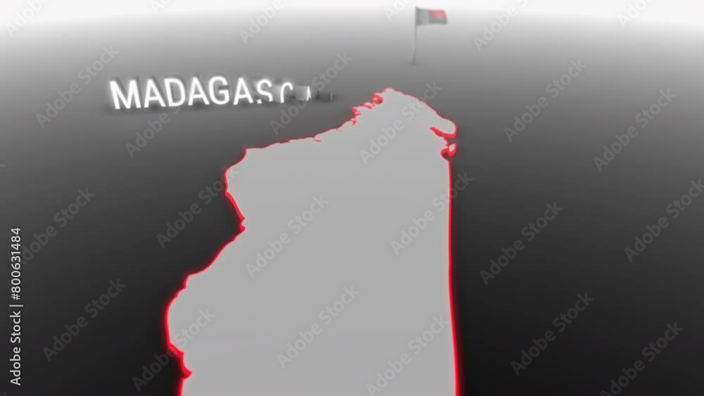 3d animated map of Madagascar gets hit and fractured by the text “Crisis” 3d animated map of Madagascar gets hit and fractured by the text “Crisis”