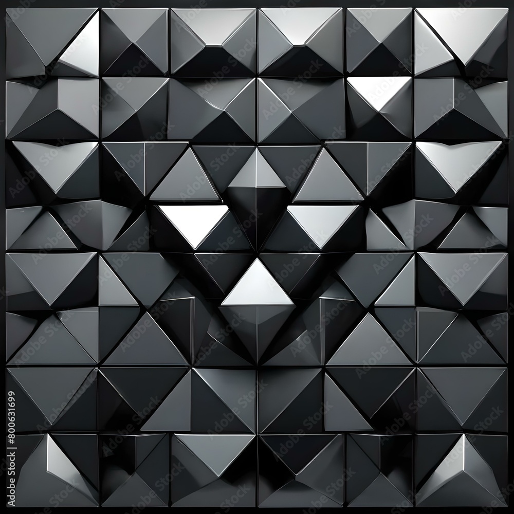 metalic surface silver black and white triangle conical mosaic background metalic surface silver black and white triangle conical mosaic background