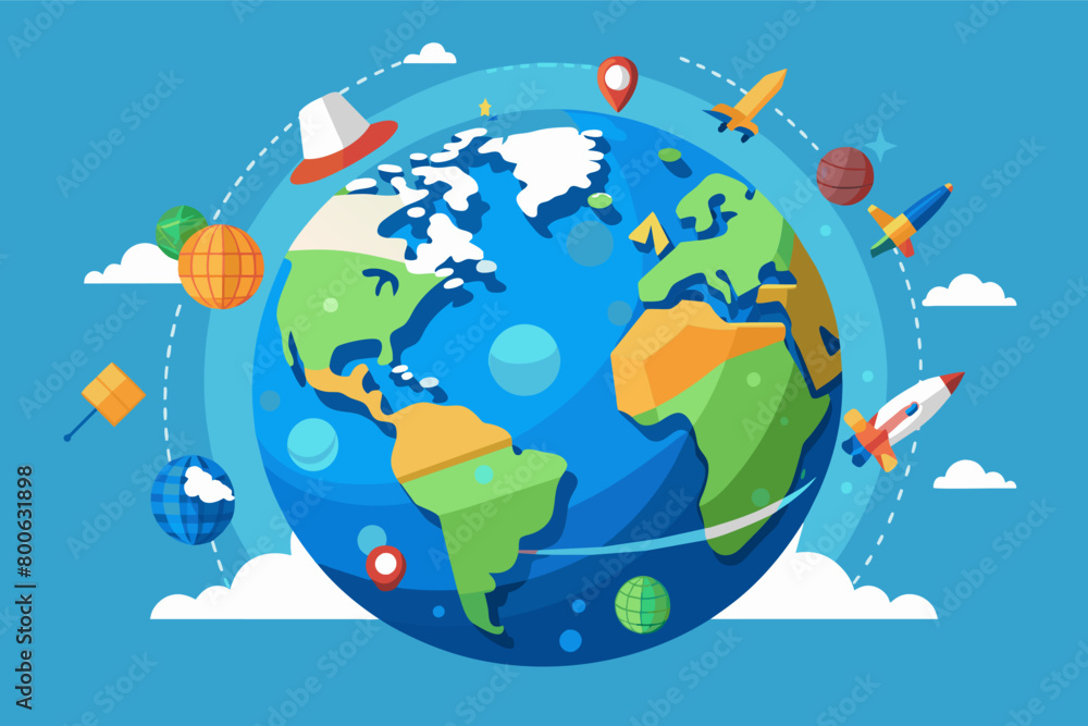Naklejka premium Vector illustration of a globe for global concepts