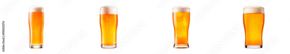 Collection of Orange Beer isolated on transparent png background. Generative ai Collection of Orange Beer isolated on transparent png background. Generative ai