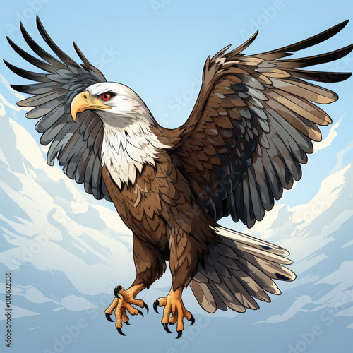 Watercolor Hawk vector, clipart Illustration, Generative Ai