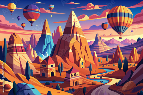 The otherworldly landscapes of Cappadocia in Turkey, with its fairy chimneys, ancient caves, and hot air balloon rides