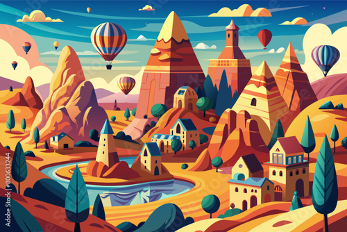The otherworldly landscapes of Cappadocia in Turkey, with its fairy chimneys, ancient caves, and hot air balloon rides