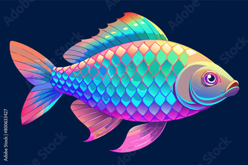 The iridescent scales of a tropical fish shimmering in the sunlight
