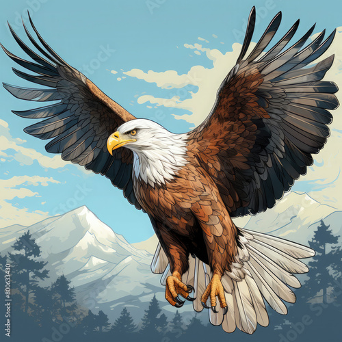 Watercolor Hawk vector, clipart Illustration, Generative Ai