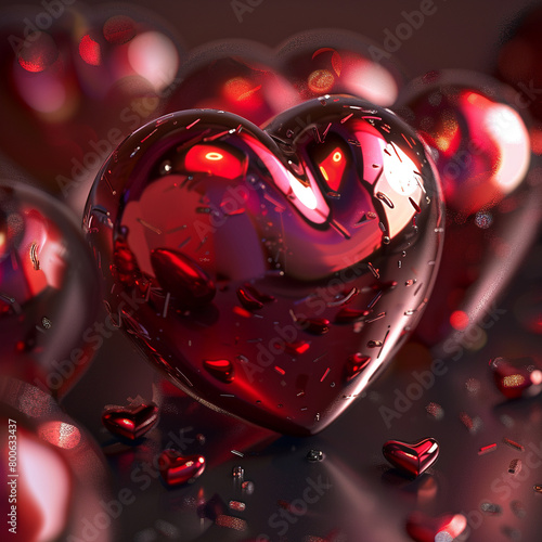 A beautiful illustration in celebration of Valentine's Day. Image produced by artificial intelligence.	