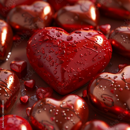 A beautiful illustration in celebration of Valentine's Day. Image produced by artificial intelligence.	