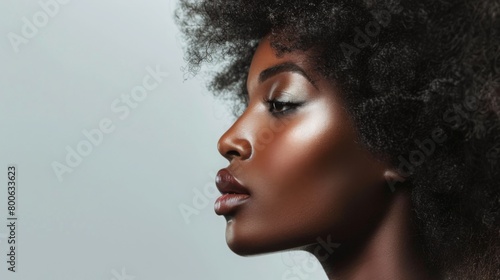Side Profile of a Woman With Afro Hairstyle photo
