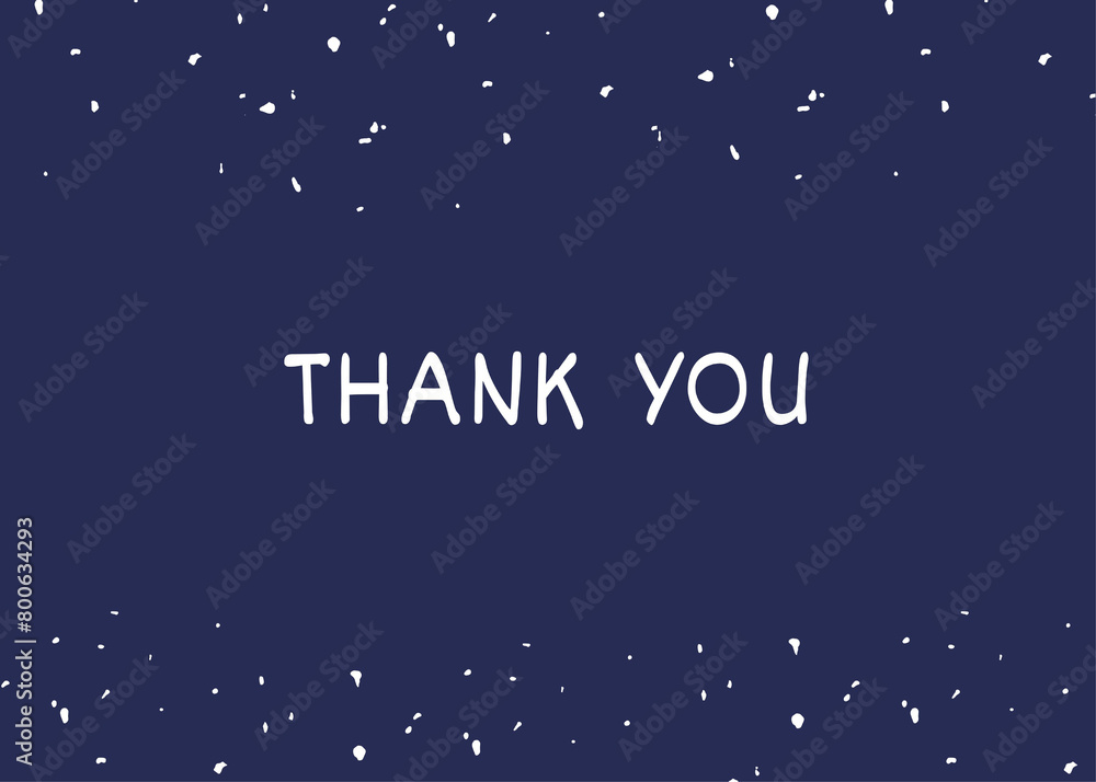 Naklejka premium Thank you card design with white sparkles and blue background