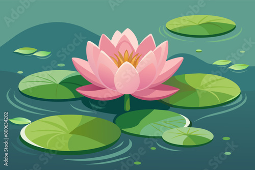 The delicate petals of a lotus flower floating on a pond