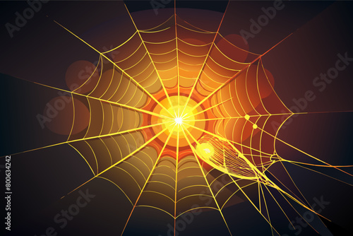 The delicate filaments of a spiders silk, spun into a delicate web that glows in the sunlight