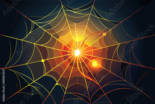 The delicate filaments of a spiders silk, spun into a delicate web that glows in the sunlight
