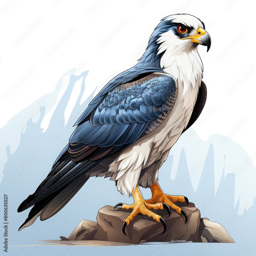 Obraz premium Watercolor Falcon vector, clipart Illustration, Generative Ai