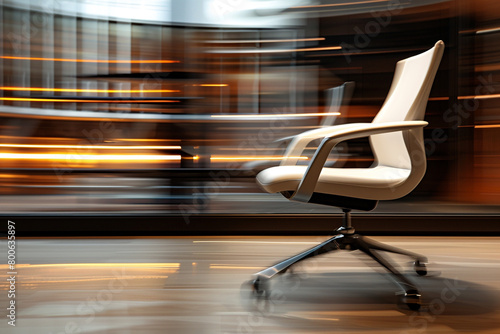 A dynamic angle capturing the Bofinger chair in motion, showcasing its ergonomic functionality.