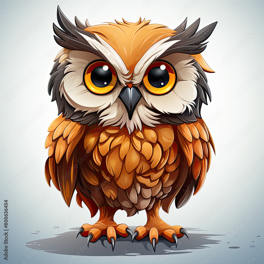 Fototapeta premium Watercolor Owl vector, clipart Illustration, Generative Ai