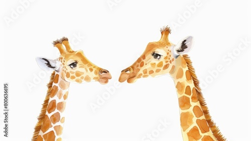 Image of a couple of giraffes standing next to each other. Suitable for wildlife or animal-related projects.