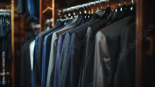 Assortment of Mens Suits on Display in a Store