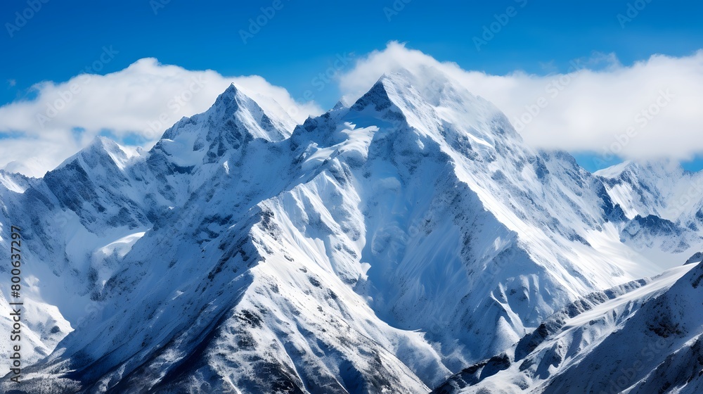 Panoramic view of the Caucasus mountains in Kabardino-Balkaria, Russia