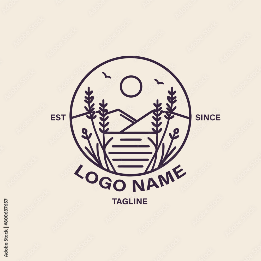 Obraz premium Hand drawn lily logo simple