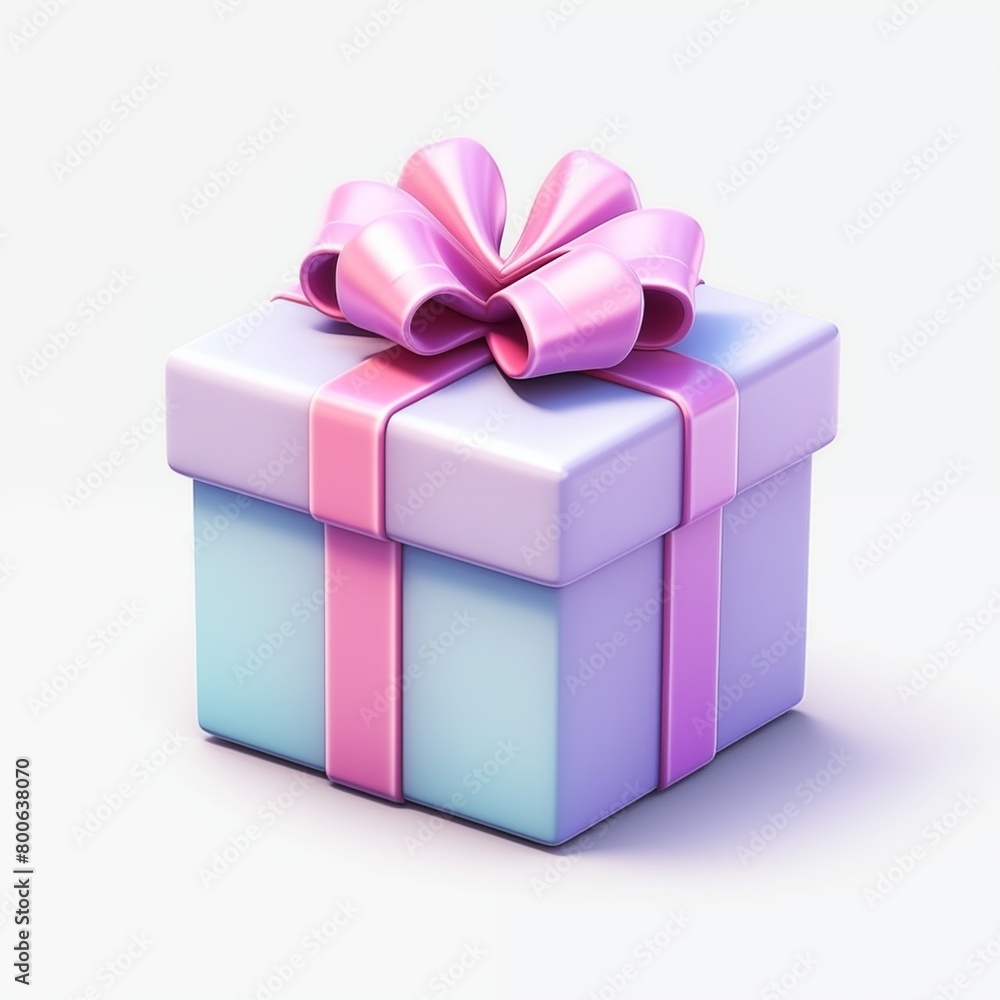 An elegantly wrapped gift box with a shiny pink ribbon illustration An elegantly wrapped gift box with a shiny pink ribbon illustration