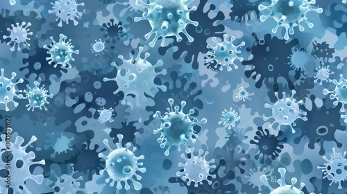 Wallpaper Mural wallpaper background of an abstract illustrated representation of viruses in soft grays and blues on a light background Torontodigital.ca
