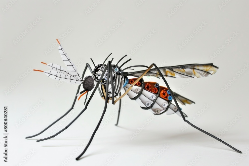 Fototapeta premium Detailed close up of a toy insect on a white background. Suitable for educational materials