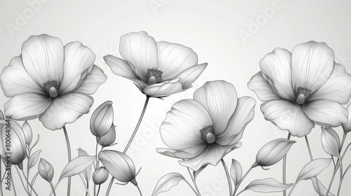 Hand-drawn flower illustration with a black line icon