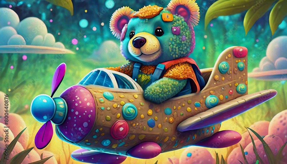 Teddy bear playing, cartoon,cartoon Teddy bear playing, cartoon,cartoon