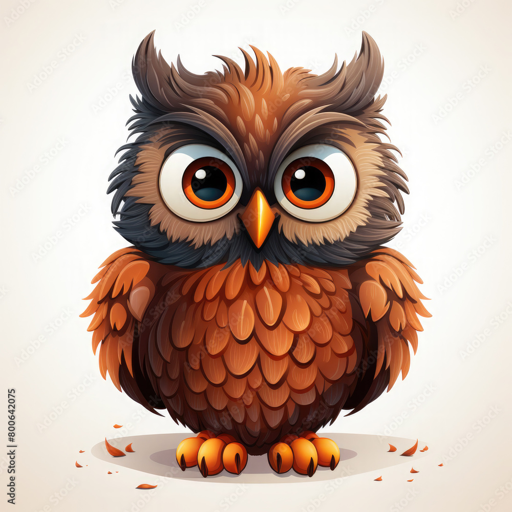 Obraz premium Watercolor Owl vector, clipart Illustration, Generative Ai