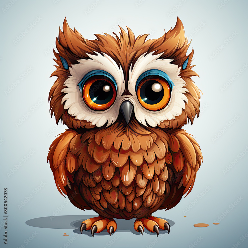 Obraz premium Watercolor Owl vector, clipart Illustration, Generative Ai