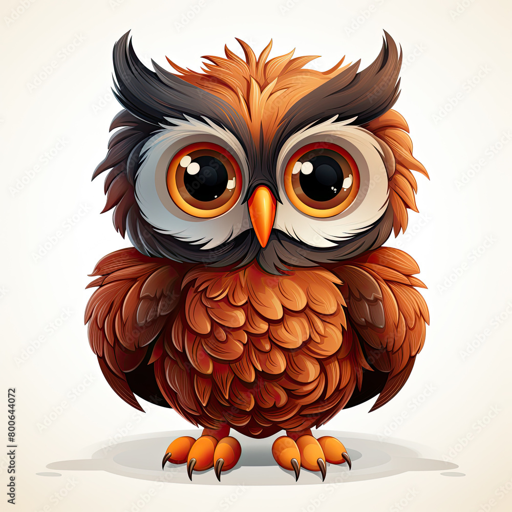 Fototapeta premium Watercolor Owl vector, clipart Illustration, Generative Ai