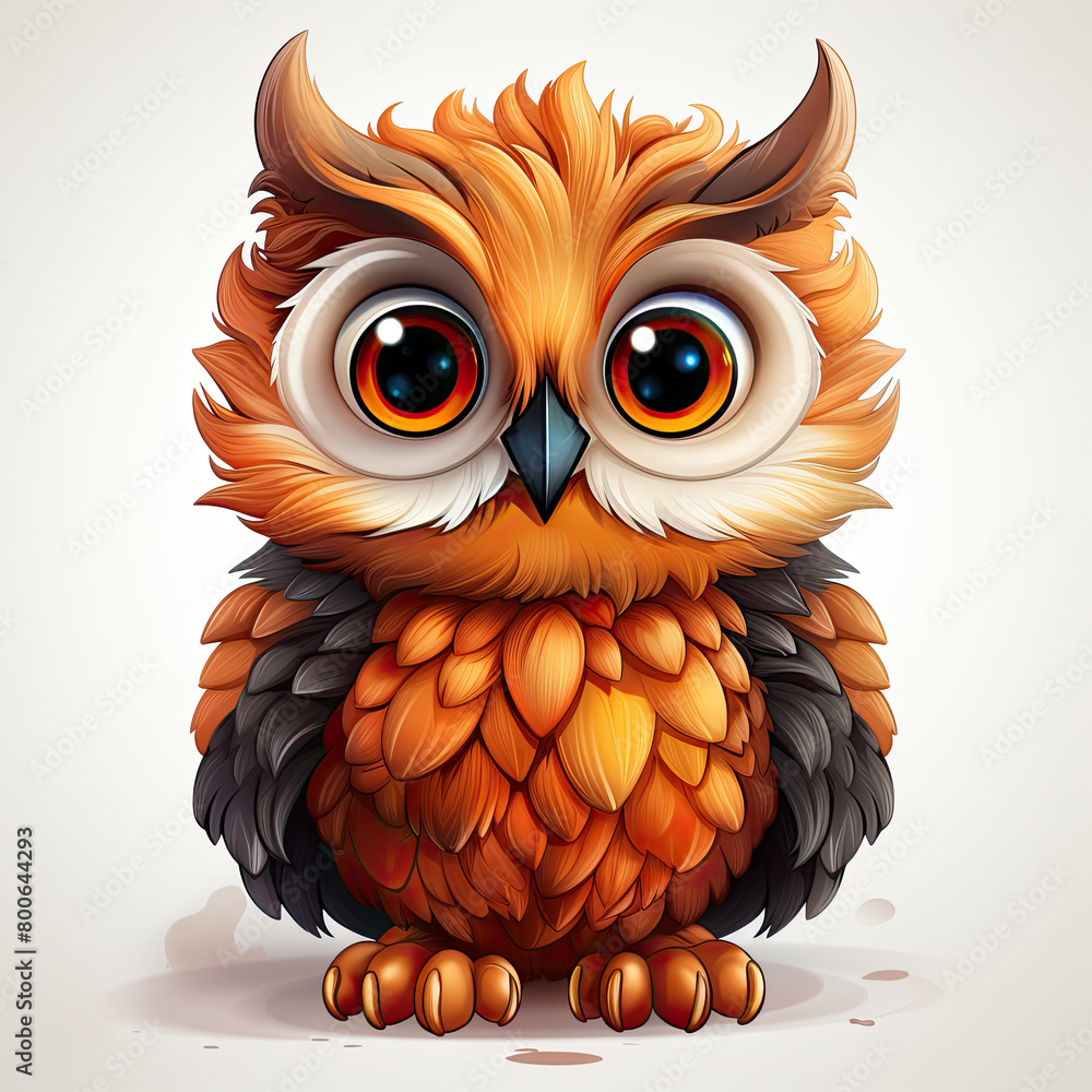 Fototapeta premium Watercolor Owl vector, clipart Illustration, Generative Ai