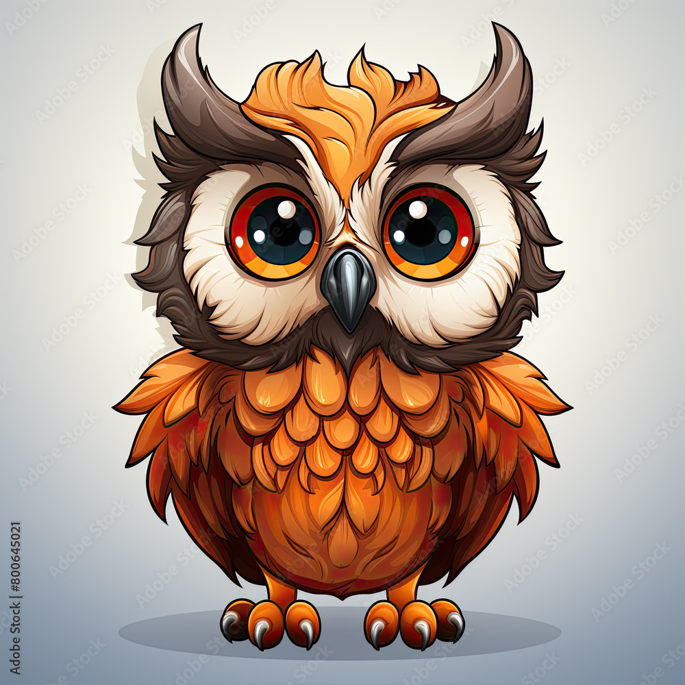 Fototapeta premium Watercolor Owl vector, clipart Illustration, Generative Ai